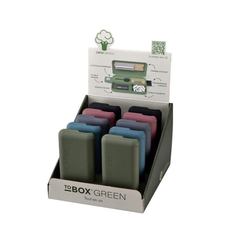 Tobox Green Tabak Box Dose Rollbox Drehertasche All in One Rolling Rollbeutel