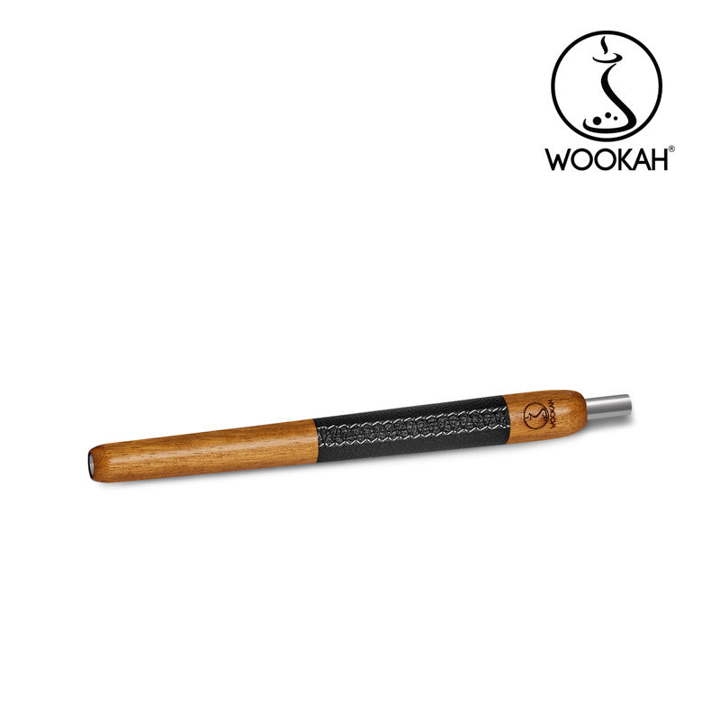 Wookah Holzmundstück Iroko Schwarz Leder