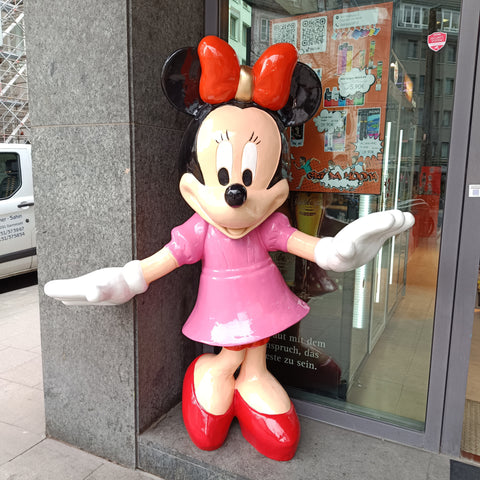 Lebensgroße Minnieo Mouse Statue in Originalfarben - Exklusive Sammleredition, 180cm