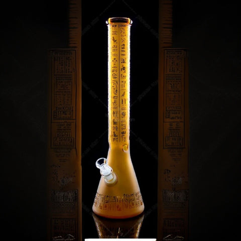 GDH Sandgestrahlt Glasbong Hieroglyphe