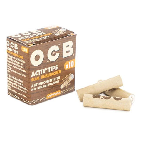 OCB Braun Activ Tips Slim Unbleached