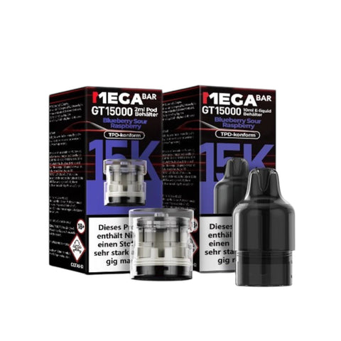 Megabar Gt15000 10 ml E-Liquid Behälter und 2ml Pod behälter