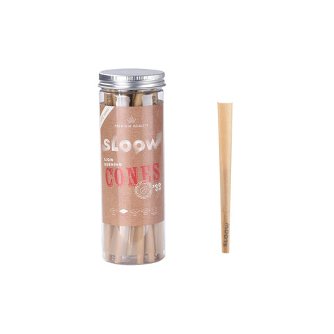 Sloow Unbleached Cones King size 110mm 32 pcs per barrel
