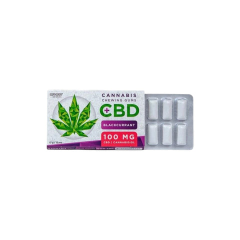Euphoria  CBD Cannabis Kaugummi Blackcurrant (17g)