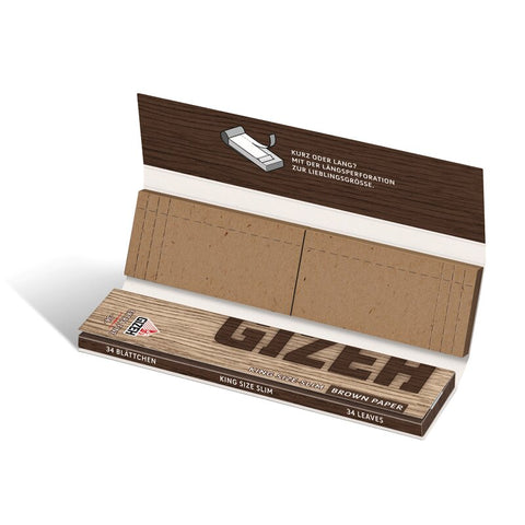 Gizeh Brown King Size Slim + Tips 34 blatt