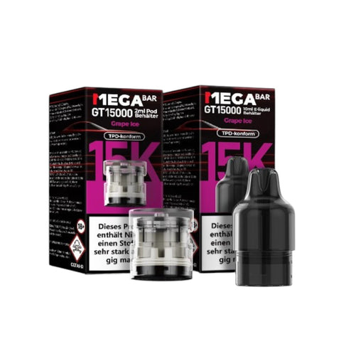 Megabar Gt15000 10 ml E-Liquid Behälter und 2ml Pod behälter