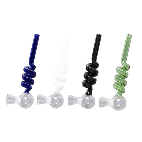 GDH Glas-Pfeife Spirale-Form in 4 Farben 14cm