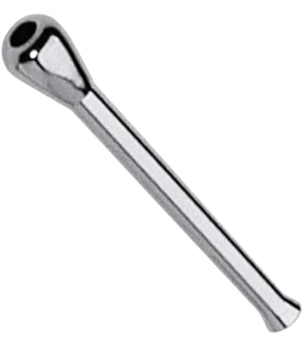 Zieh-Röhrchen mit Knopf Aus Metall Silber 65mm Snuff Snort