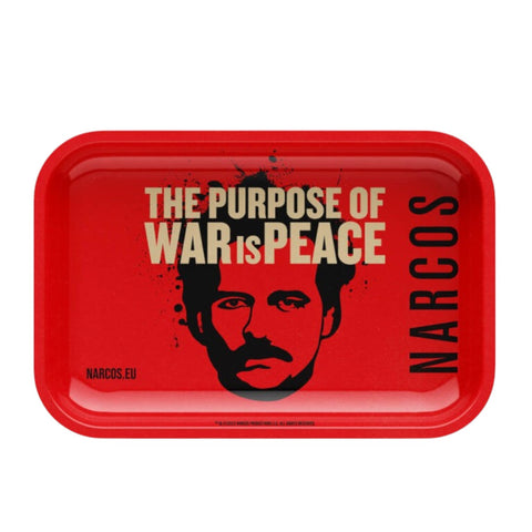 Narcos Metal Rolling Tray Red Medium