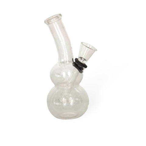 Z Glas 2x kugel Clear chillum mit gummi 13cm