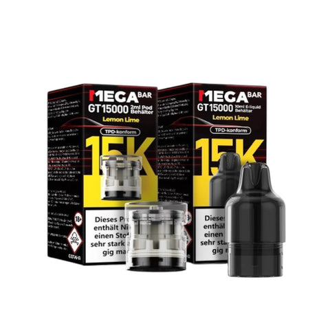 Megabar Gt15000 10 ml E-Liquid Behälter und 2ml Pod behälter