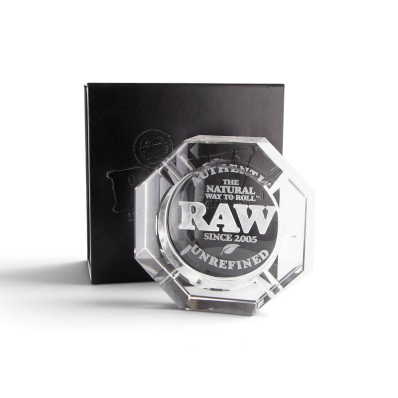 RAW Lead Free Crystal Glass Ashtray + Giftbox