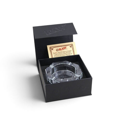 RAW Lead Free Crystal Glass Ashtray + Giftbox