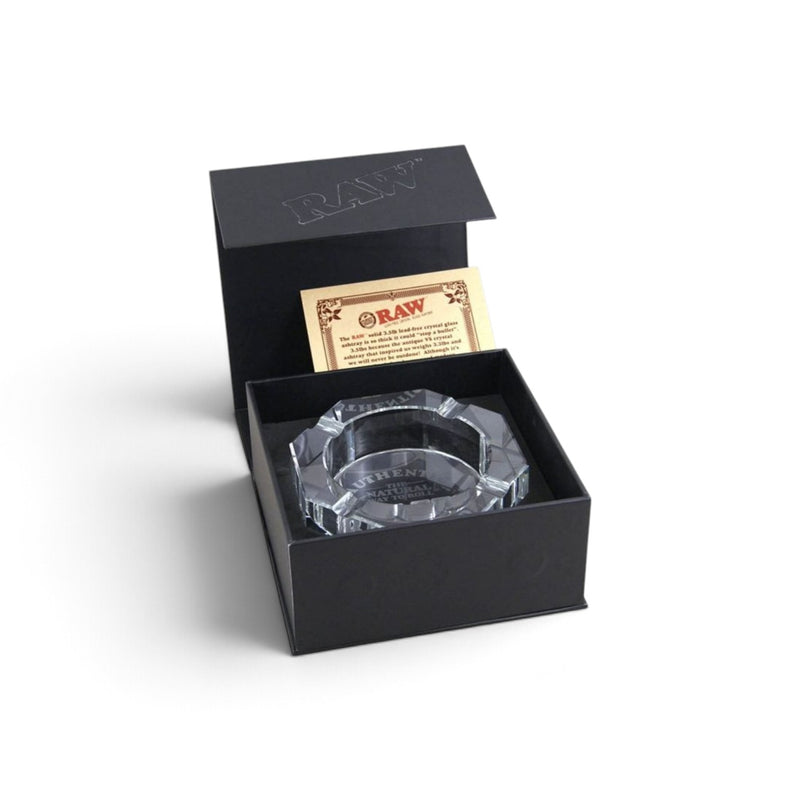 RAW Lead Free Crystal Glass Ashtray + Giftbox - Image 2