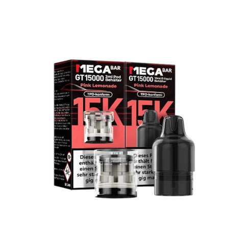 Megabar Gt15000 10 ml E-Liquid Behälter und 2ml Pod behälter