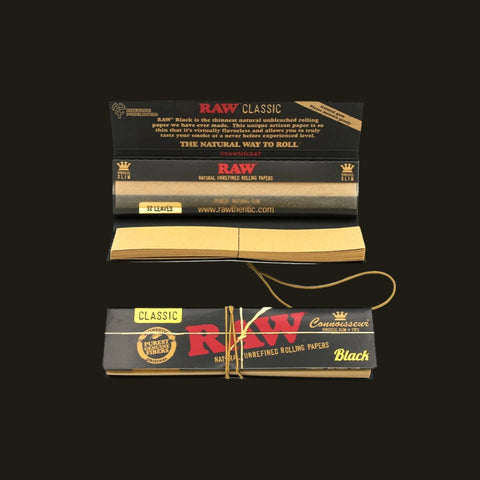 Raw Black Kingsize Slim + Tips Rolling Papers