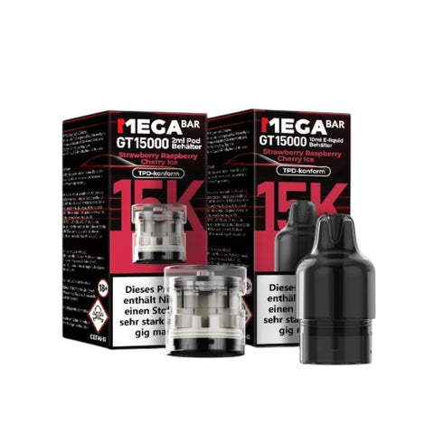 Megabar Gt15000 10 ml E-Liquid Behälter und 2ml Pod behälter
