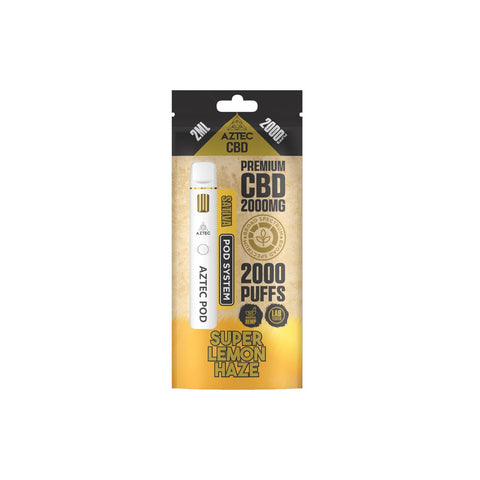 Aztec CBD 2000 mg Breitspektrum Starter Pro Pod Vape Kit 2000 Züge