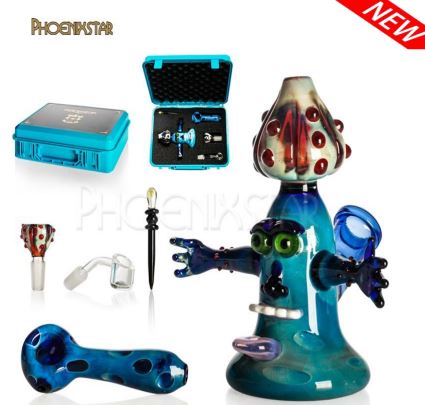 GDH Pilzkopf Bong Set mit Pfeife + Oil Rig