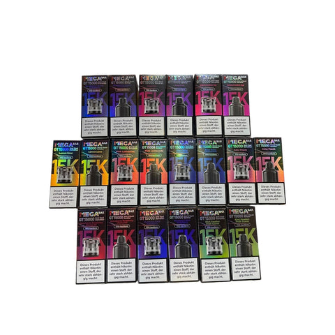 Megabar Gt15000 10 ml E-Liquid Behälter und 2ml Pod behälter