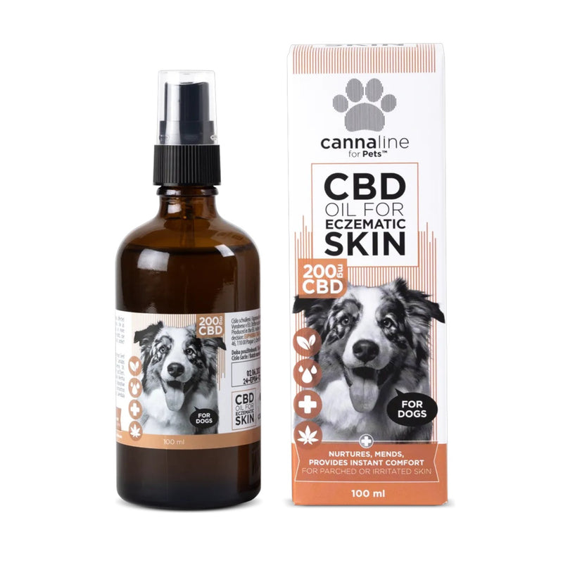 Cannaline for Pets 200mg CBD Oil for eczematic Skin for Dogs 100ml
